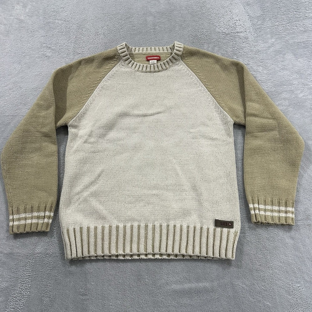 Unionbay Sweater Men L Beige Tan Vintage Y2K Wool Acrylic Australia Made